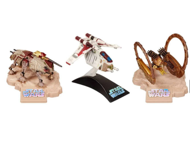 Star Wars Titanium Series Die Cast Vehicle Pack - AT-TE, Hailfire Driod, Republic Gunship
