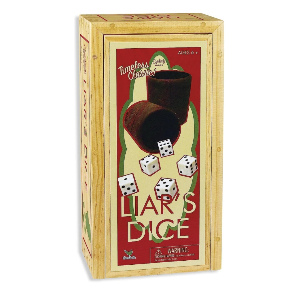 Cardinal's Wood Liar's Dice in Wood Box Timeless Classic Game