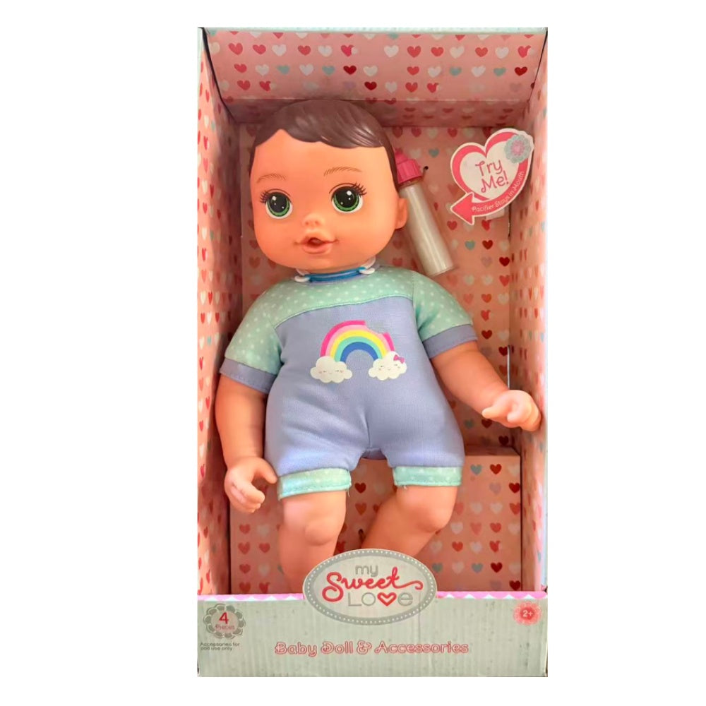 13.5“ My Sweet Love Baby Doll & Accessories Set - Rainbow