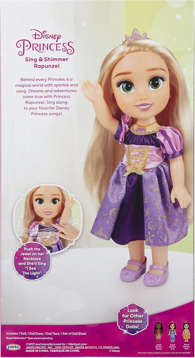 Disney Princess Rapunzel Sing & Shimmer Toddler Doll, Sings I See The Light