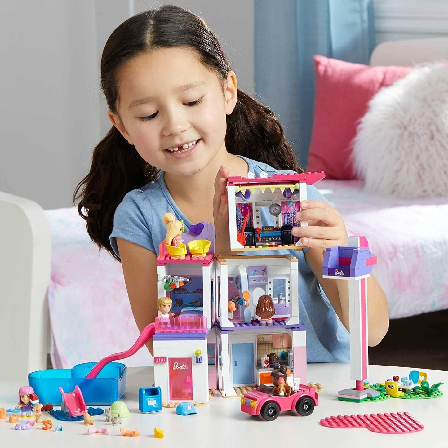 MEGA Barbie Color Reveal DreamHouse Building Toys Set with 545 Pieces