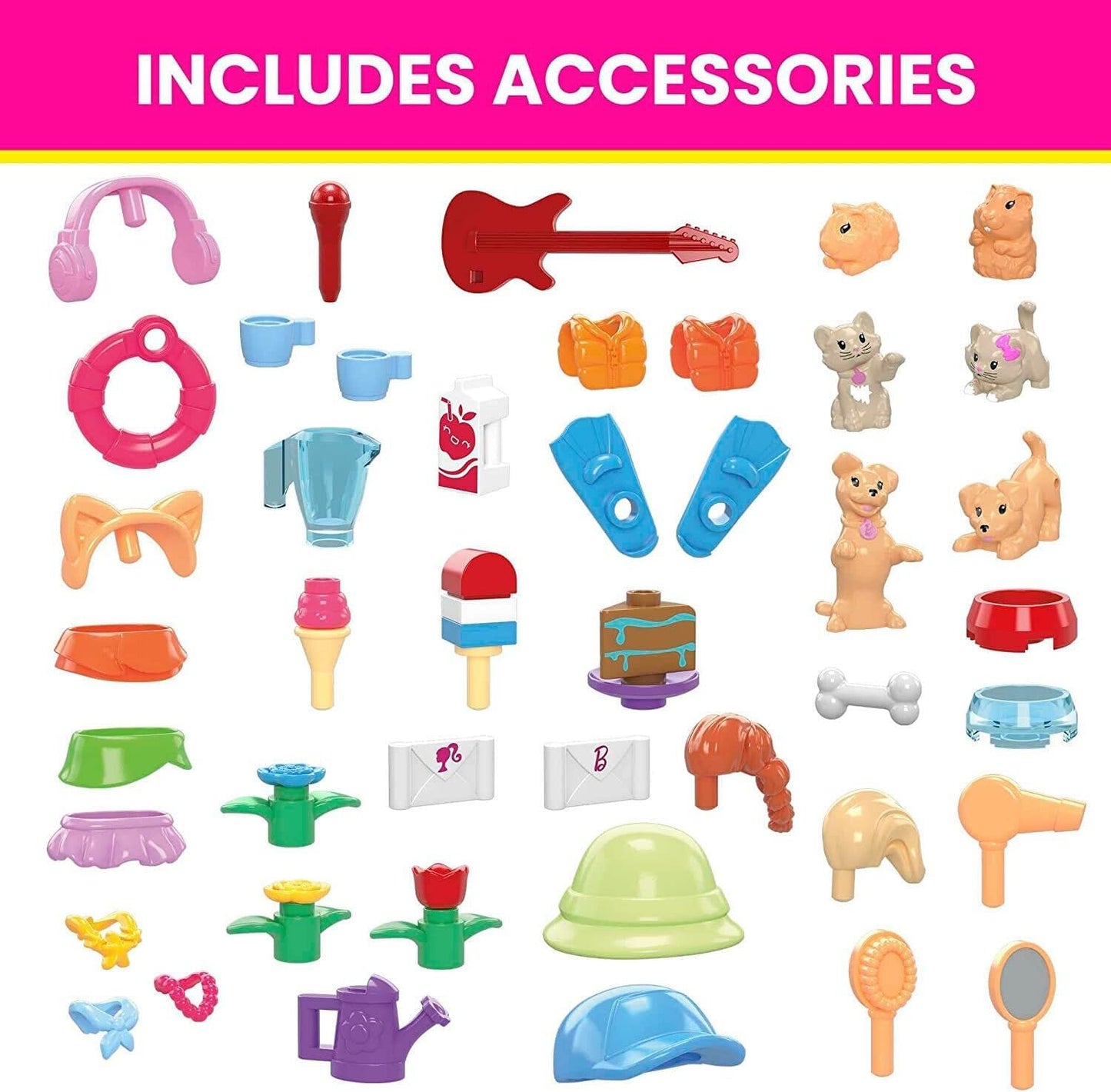 MEGA Barbie Color Reveal DreamHouse Building Toys Set with 545 Pieces