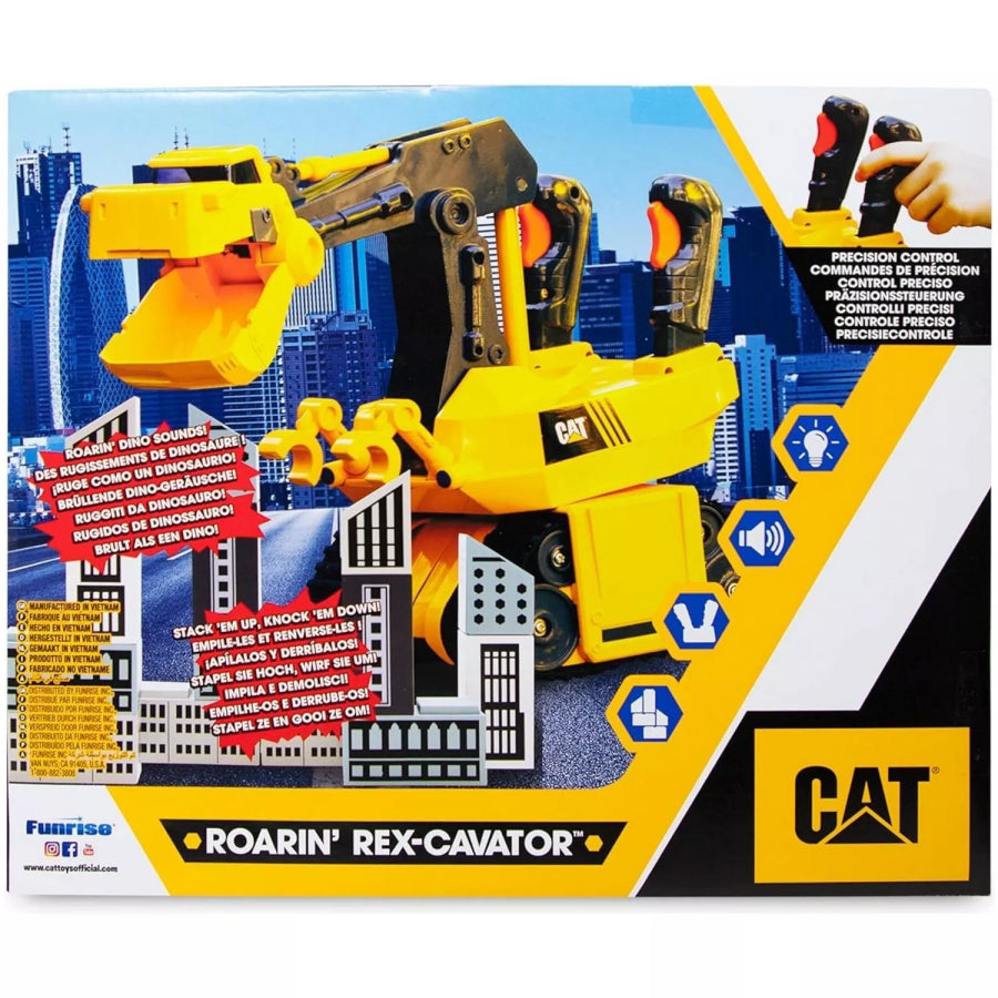 CAT Roarin' Rex-Cavator with Lights and Sounds Including 8 Building Blocks