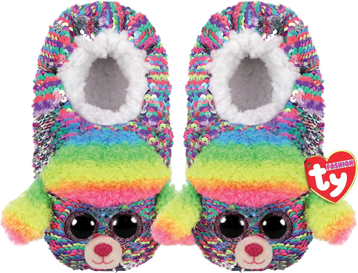 Ty Beanie Babies Fashion Rainbow Poodle Puppy Slippers Socks