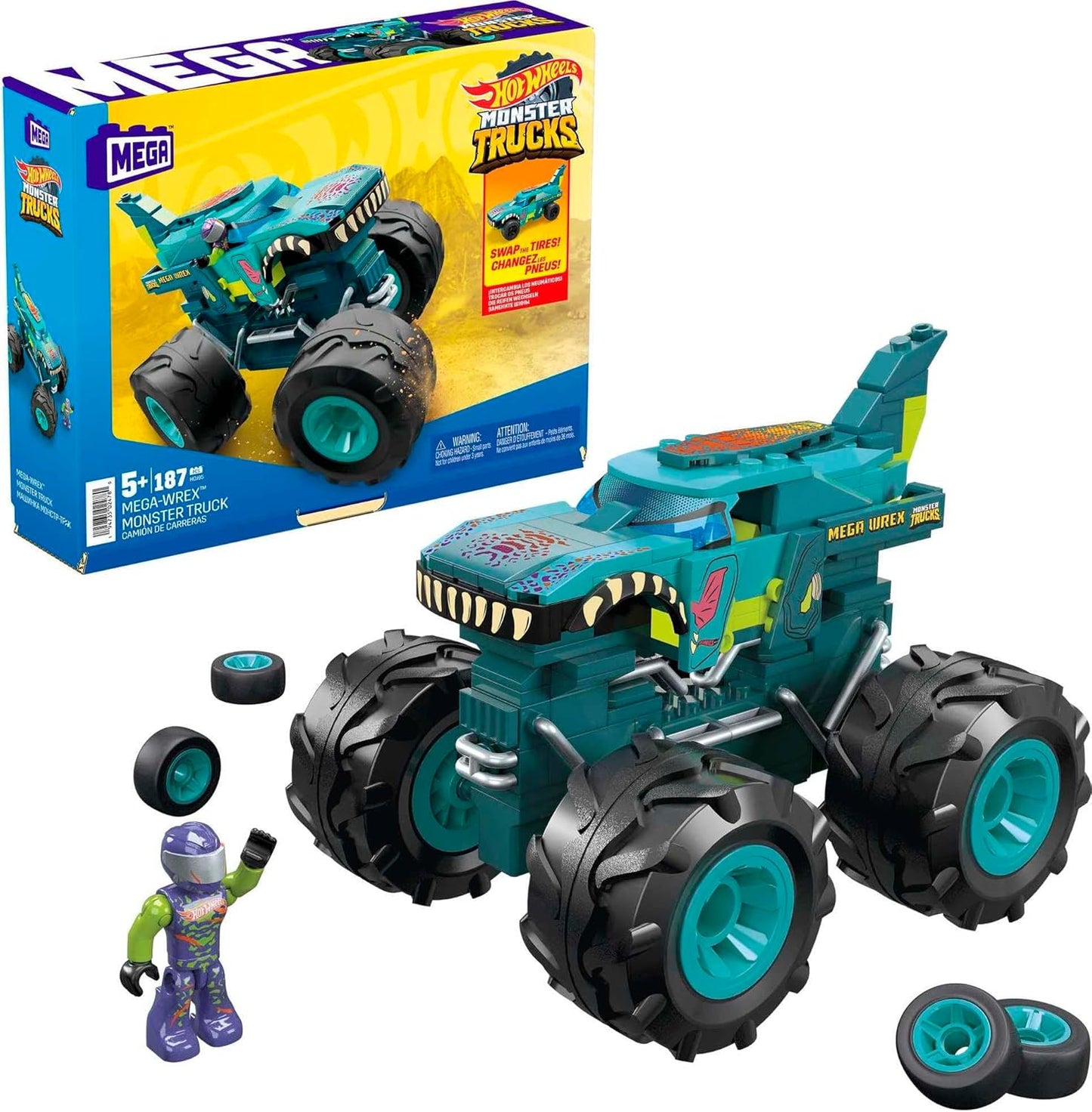 MEGA Hot Wheels Monster Truck Building Set Toy Bundle