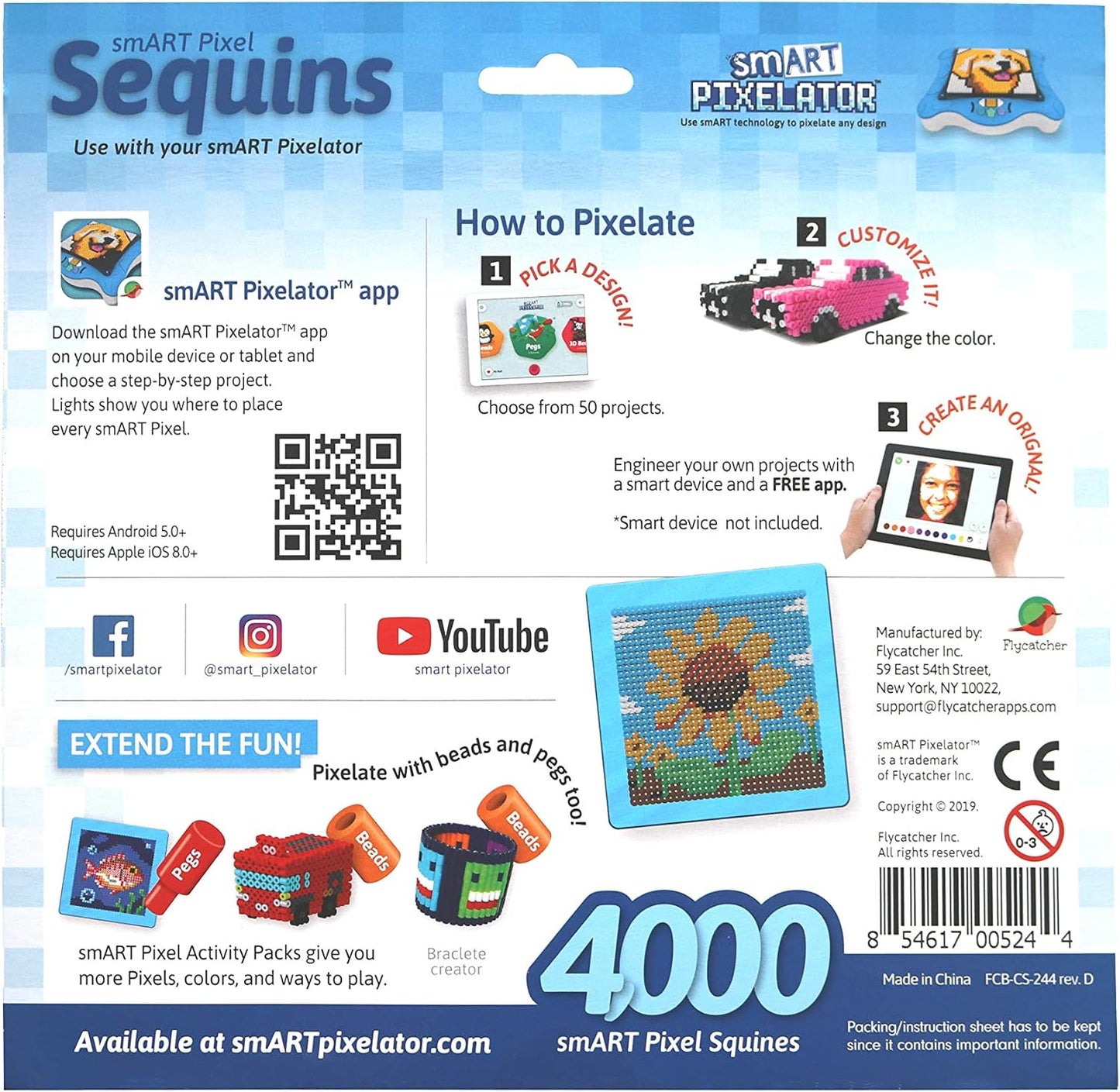 4000 smART Pixelator smART Pixel Sequins (8 colors)