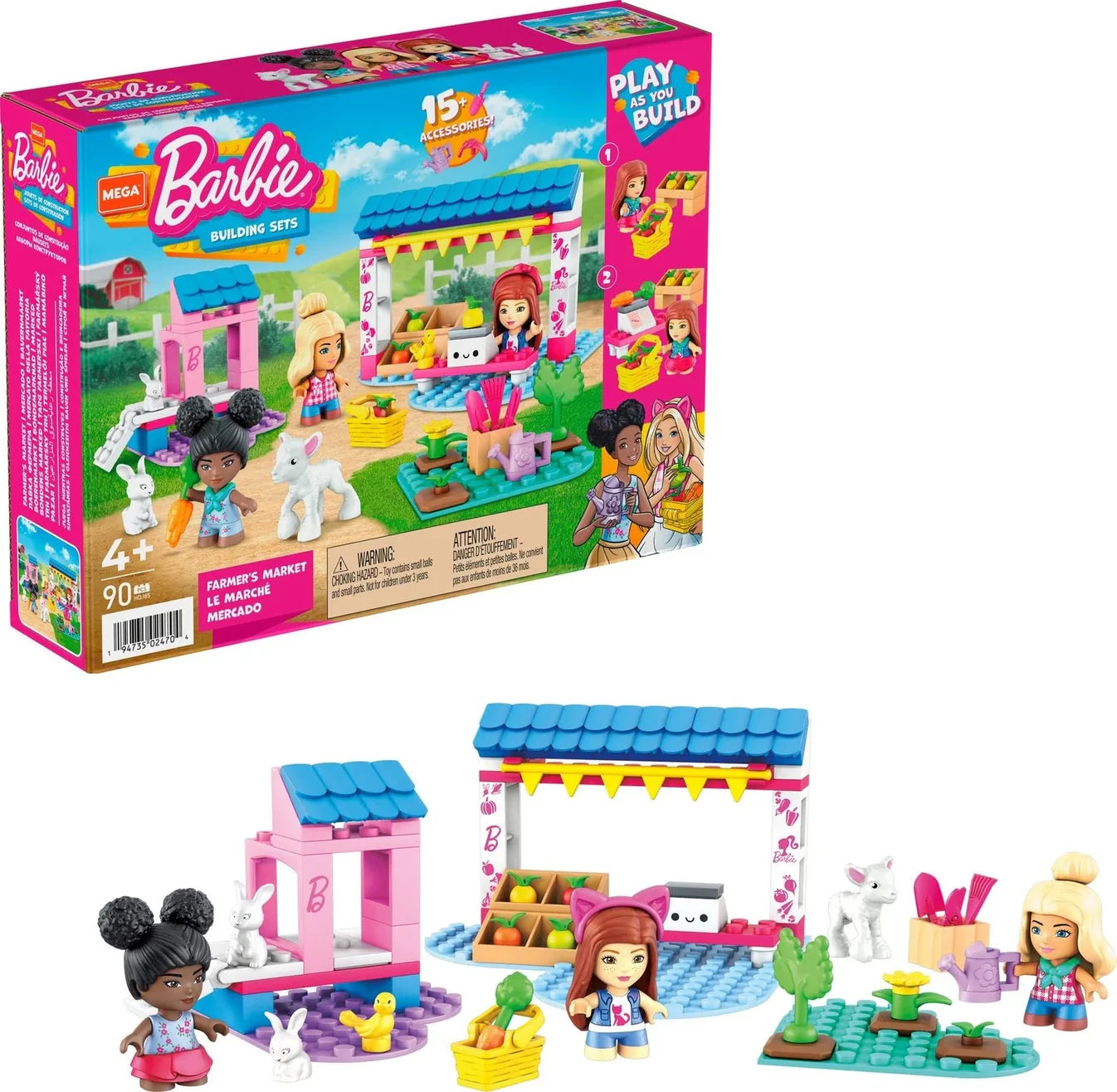 MEGA Barbie Building Sets Horse Jumping 73pcs /Farmer's Market 90pcs