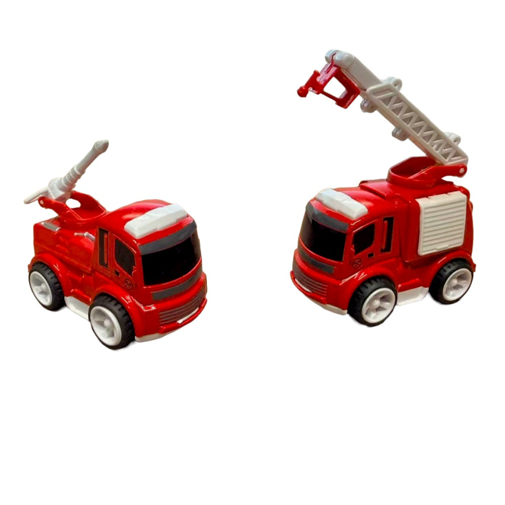 2 x 3.5" Diecast Metal Fire Truck Toy Vehicle – Mini Fire Engine Model Set