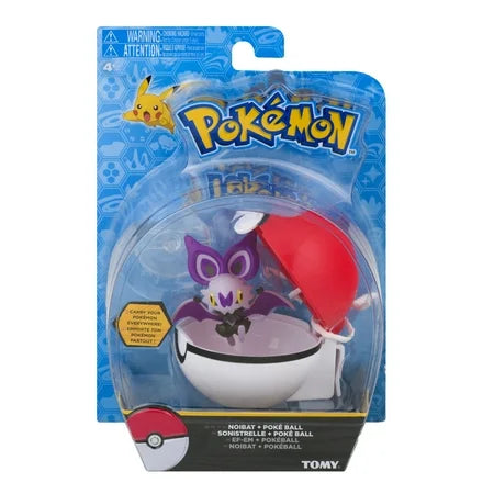 TOMY Pokemon Pikachu, Dedenne, Noibat + Poke Ball Action Figure