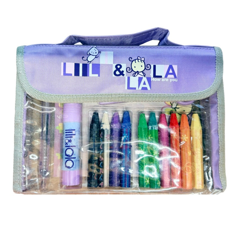Lili & Lala Kids Stationery Set in Purple Carry Bag (Small)