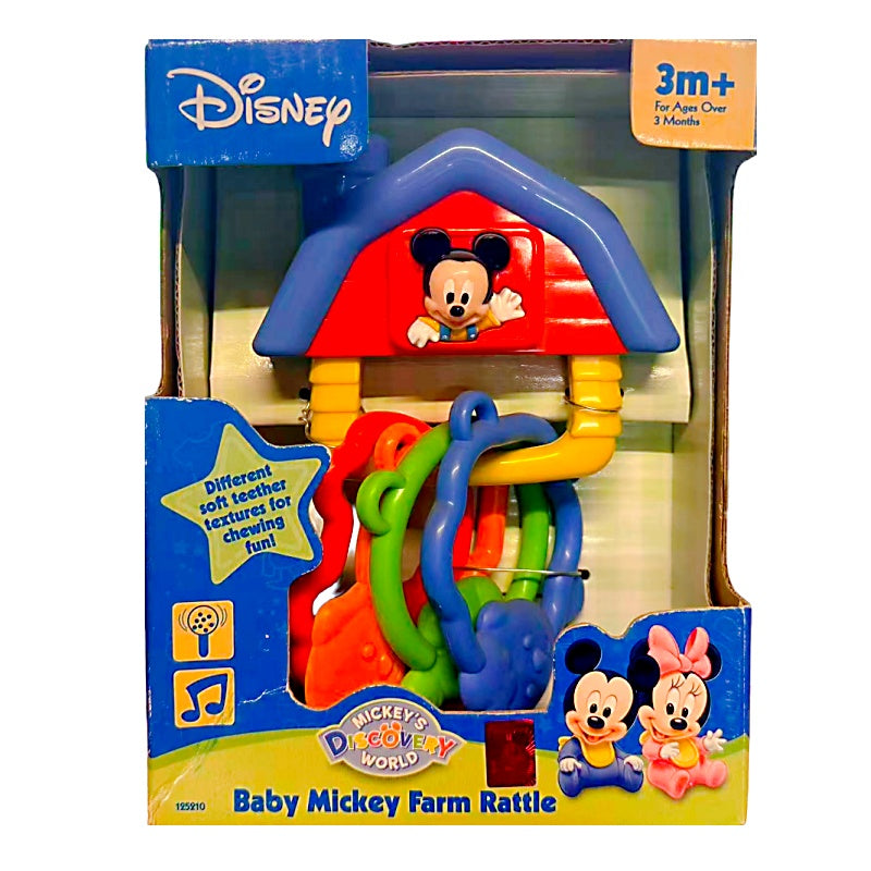 Disney Mickey’s Discovery World Baby Mickey Farm Rattle & Teether Toy (3m+)