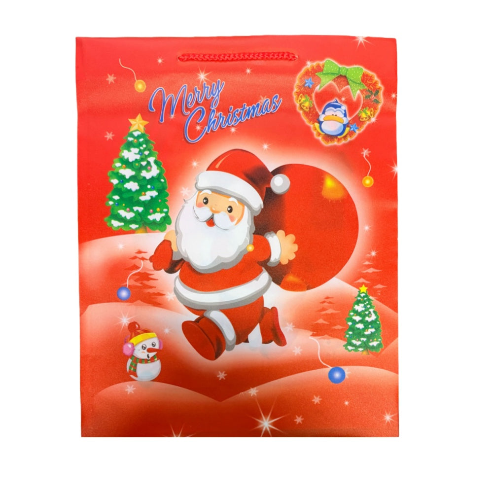 Pack of 12 x Santa Claus Holiday Christmas Gift Bag
