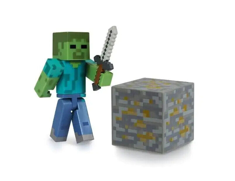 Jazware Minecraft Action Figure Set - Steve, Zombie, Creeper, Enderman and Villager