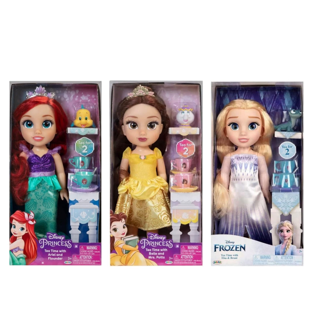 Disney Frozen Princess Toy Doll Tea Time with Ariel and Flounder/Belle and Mrs. Potts/Elsa & Bruni