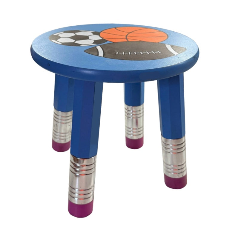 Kids Wooden Stool with Pencil-Design Legs 23cm Height