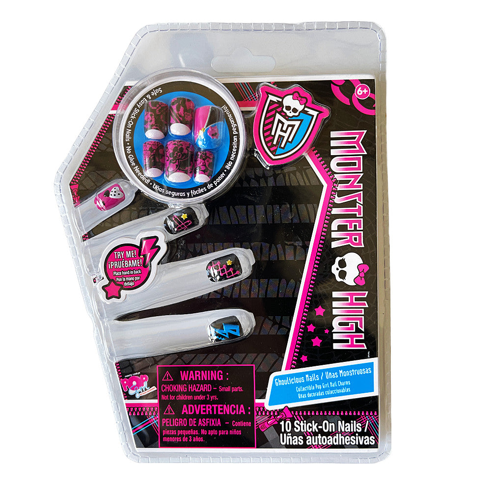 Monster High & Pop Grrl Nail Charm 10 Stick-On Nails