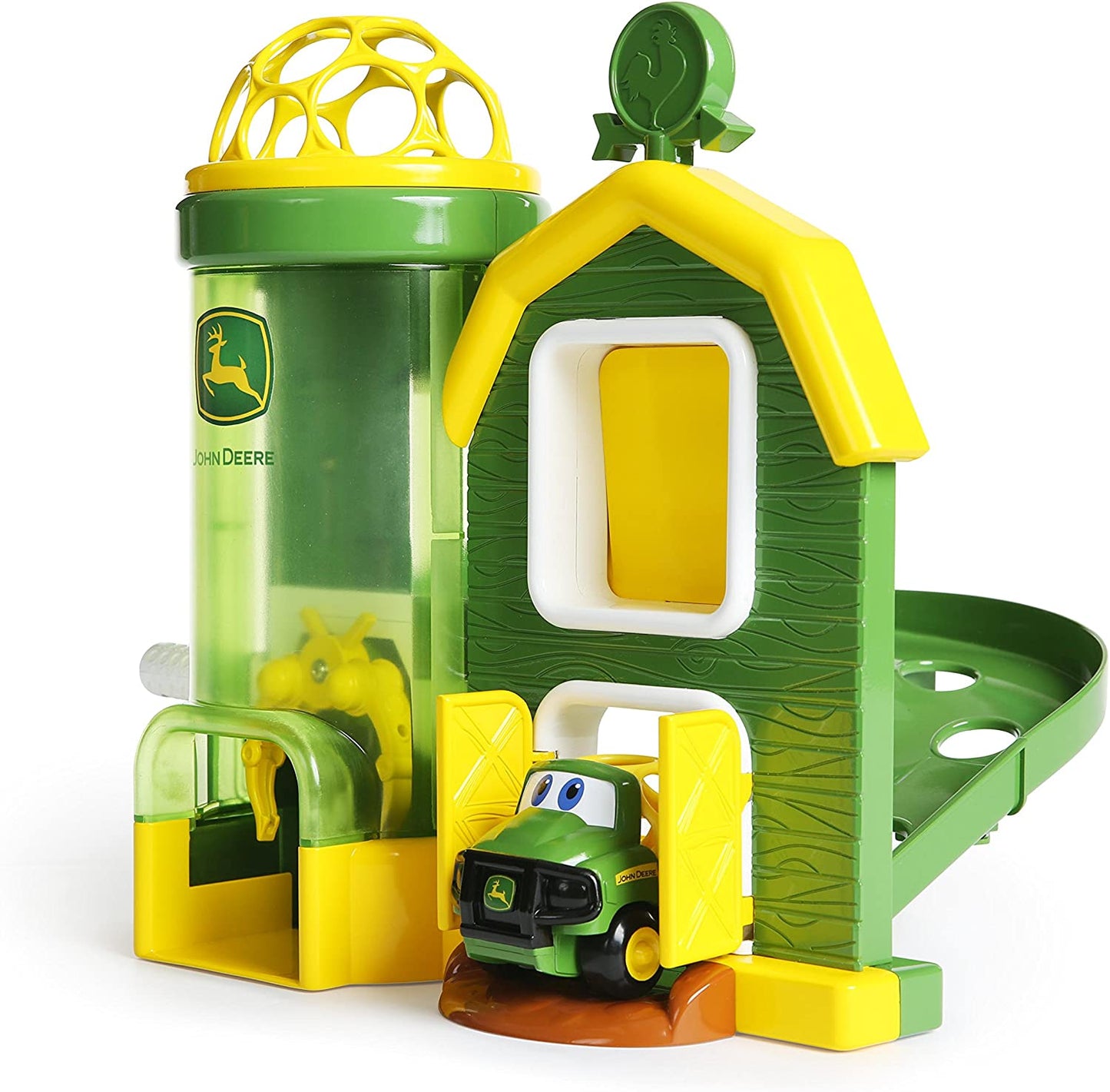 Oball Go Grippers John Deere Rev Up Barnhouse Playset and Push Vehicle