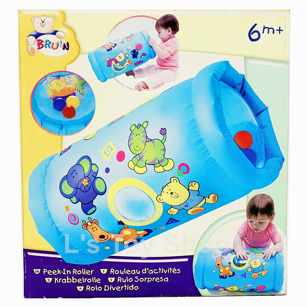Bruin Peek In Roller Inflatable Baby Activity Toy Tek Toys