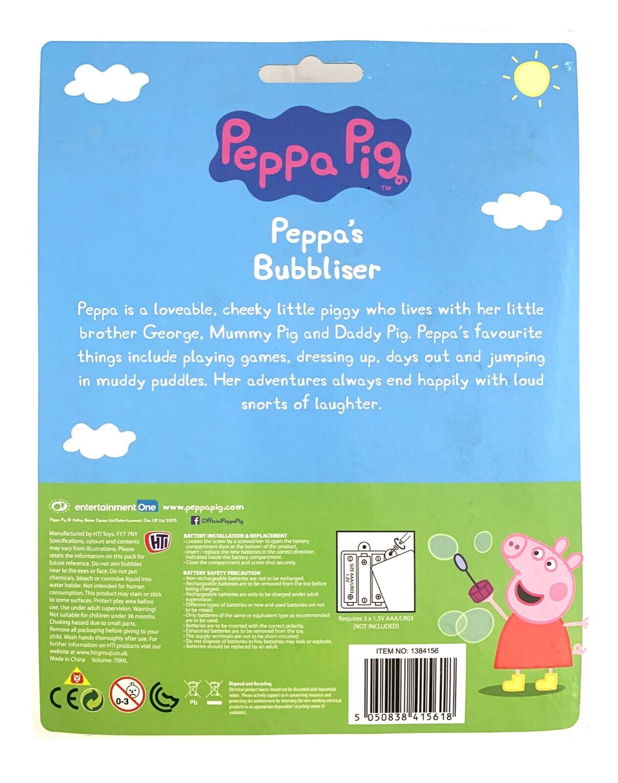 Peppa Pig Peppa's Bubbliser Bubble Gun