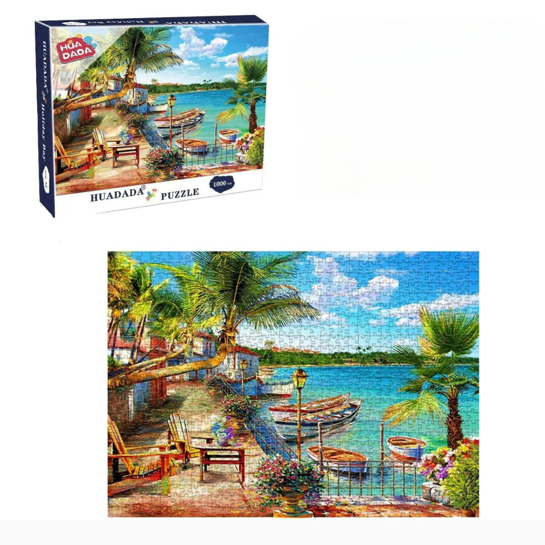 Jigsaw Puzzle Set – 1000 Pieces Each – 3 Assorted Designs Included – Fun Puzzle Game for Adults and Teens