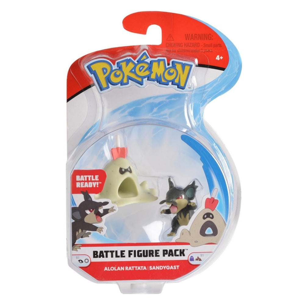 WCT Pokemon Battle Figure Pack - Alolan Rattata and Sandygast 4+