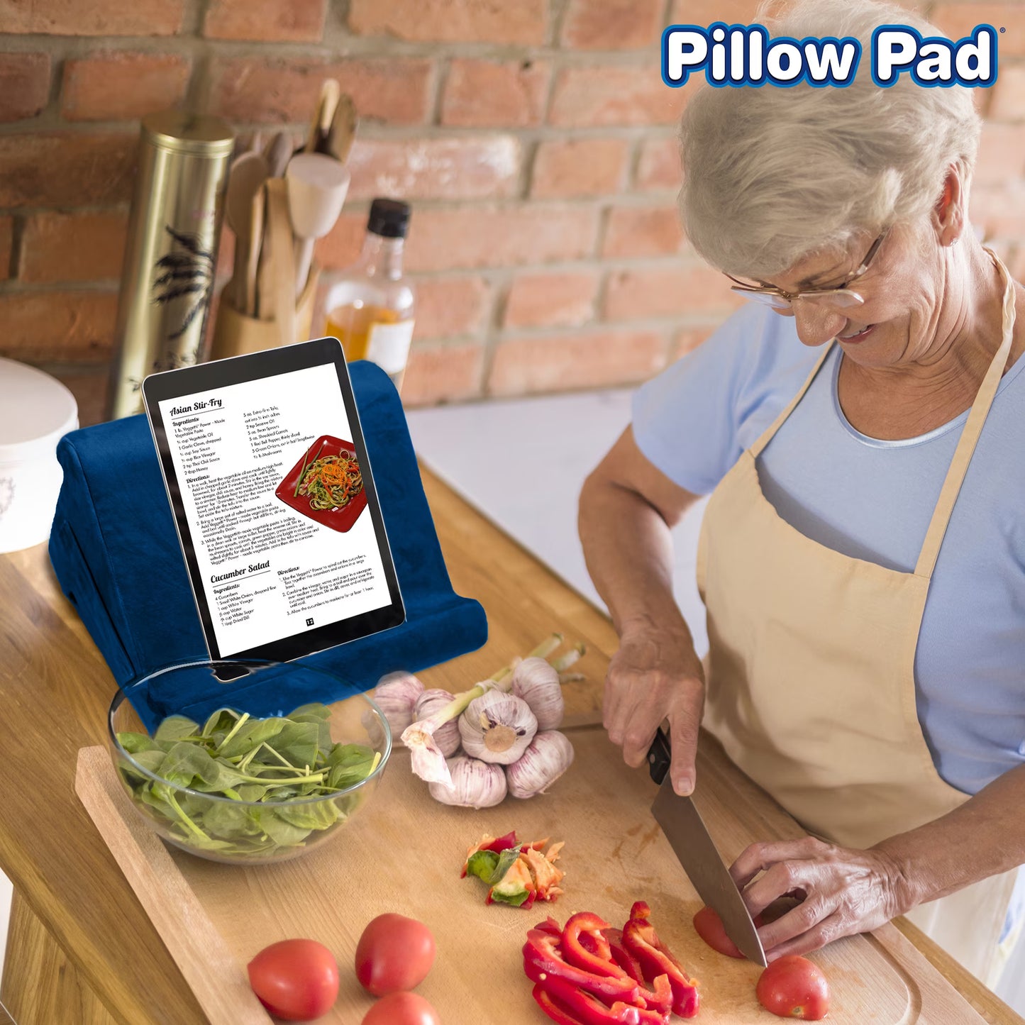 Pillow Pad Multi-Angle Soft iPad Tablet Stand - Blue