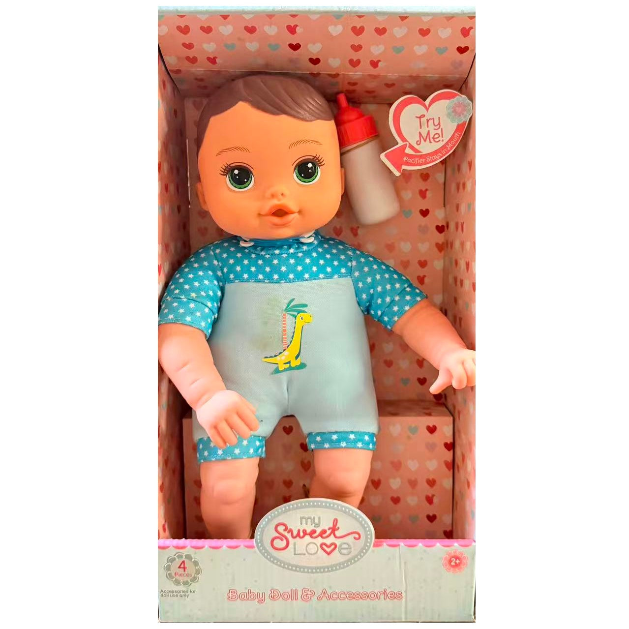 13.5“ My Sweet Love Baby Doll & Accessories Set - Dinosaur