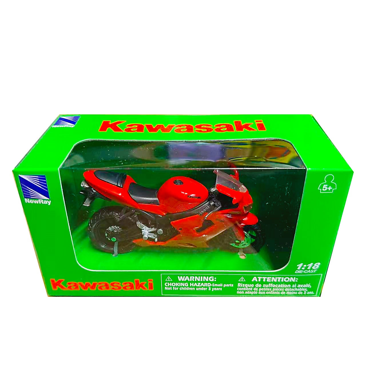 New Ray 1/18 Scale Kawasaki Ninja 5" Die-Cast Motorbike Model