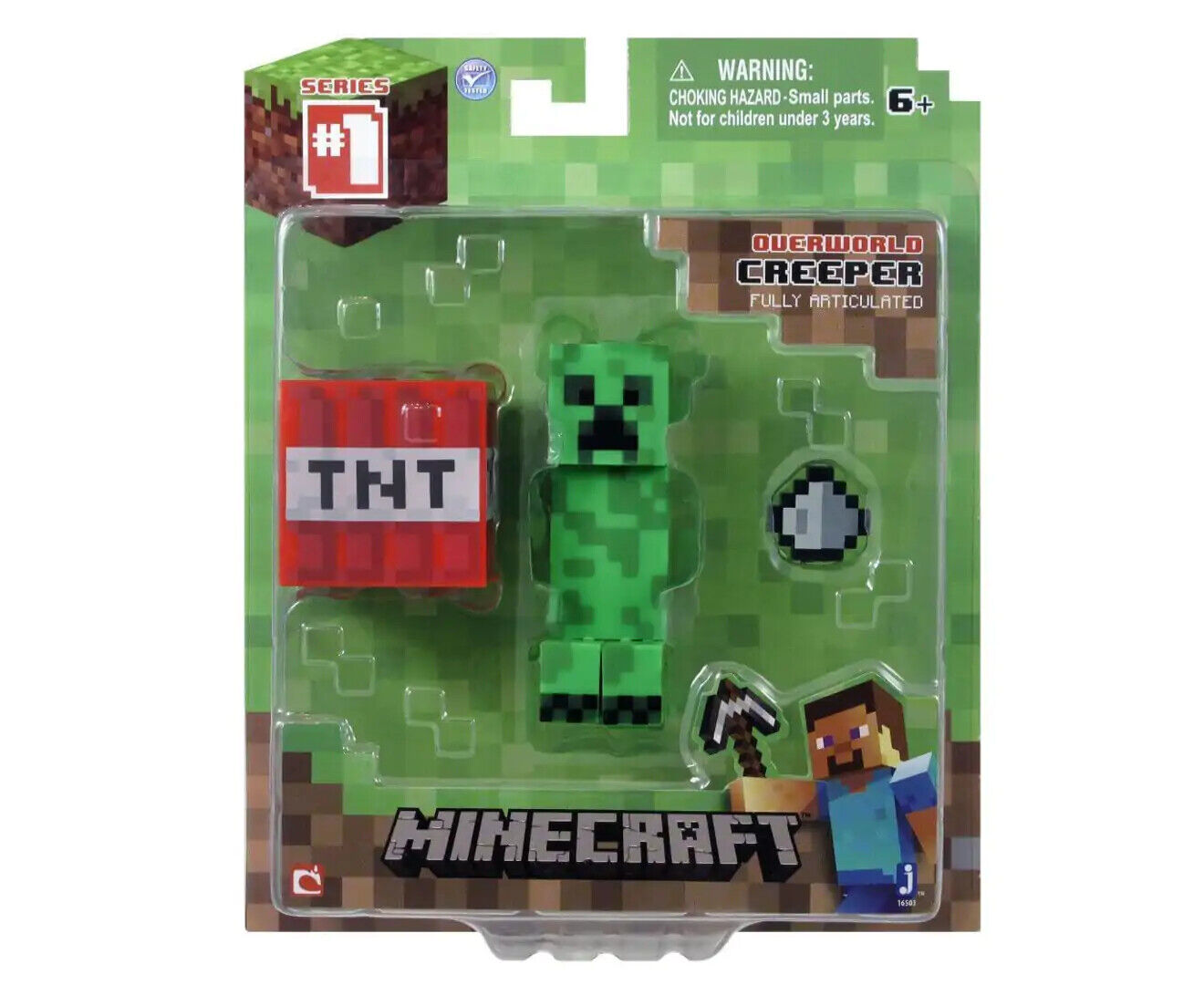 Jazware Minecraft Action Figure Set - Steve, Zombie, Creeper, Enderman and Villager