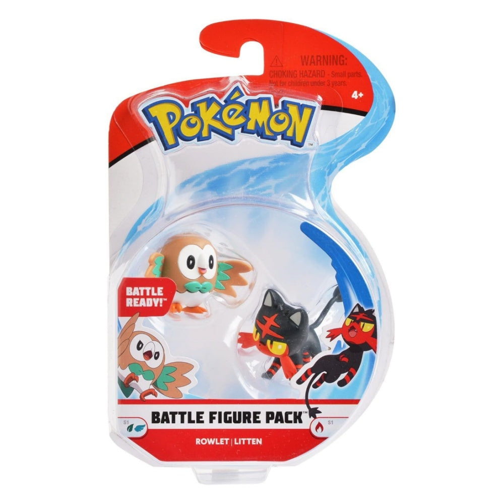 WCT Pokemon Battle Figure Pack - Rowlet and Litten 4+