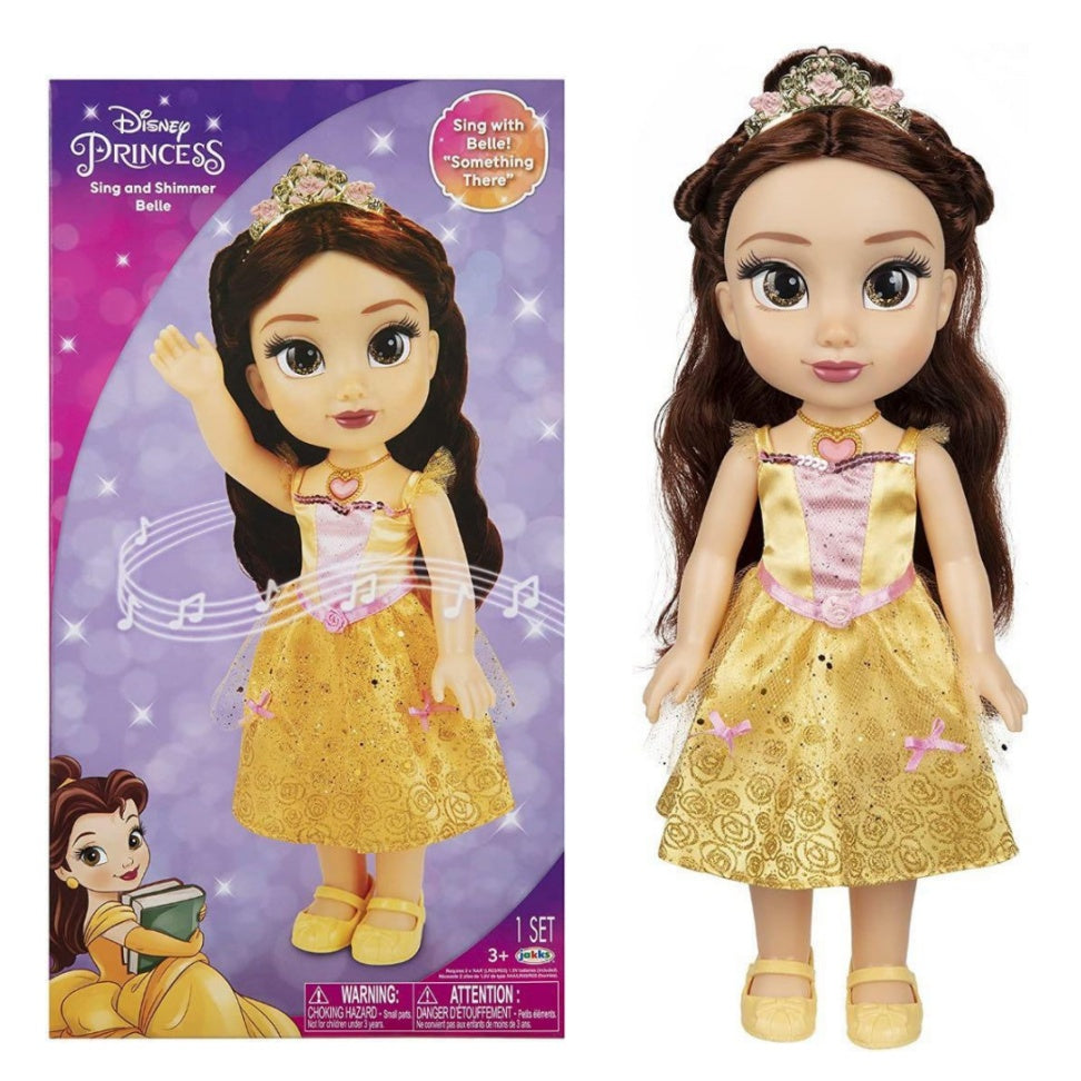 Disney Princess Belle Sing & Shimmer Toddler Doll, Sings Something There