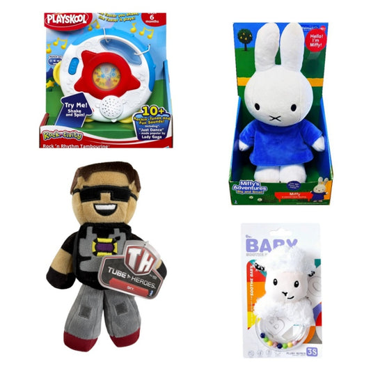 Baby Joy Gift Value Box - Playskool Rock 'N Rhythm Tambourine, TH Heroes SKY Plush, Sheep Rattle & Singing Miffy