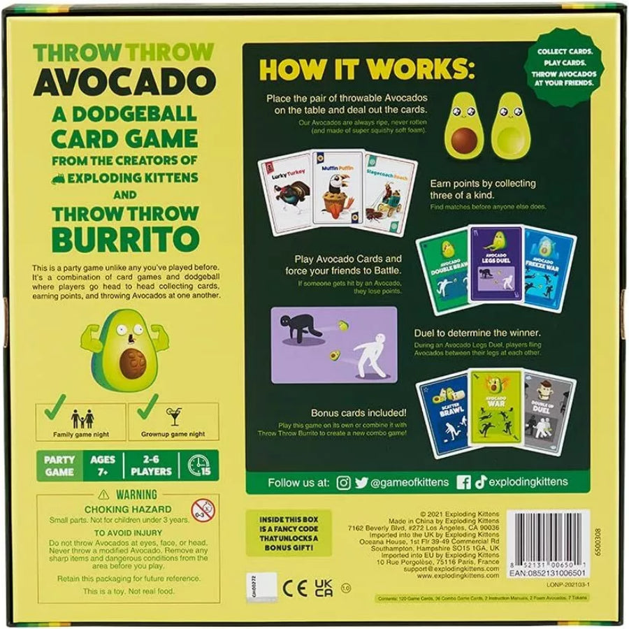 Exploding Kittens Throw Throw Avocado Card Game