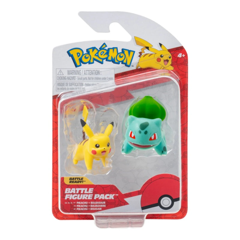 2" Pokémon Battle Ready! Battle Figure Pack Pikachu + Bulbasaur Action Figure