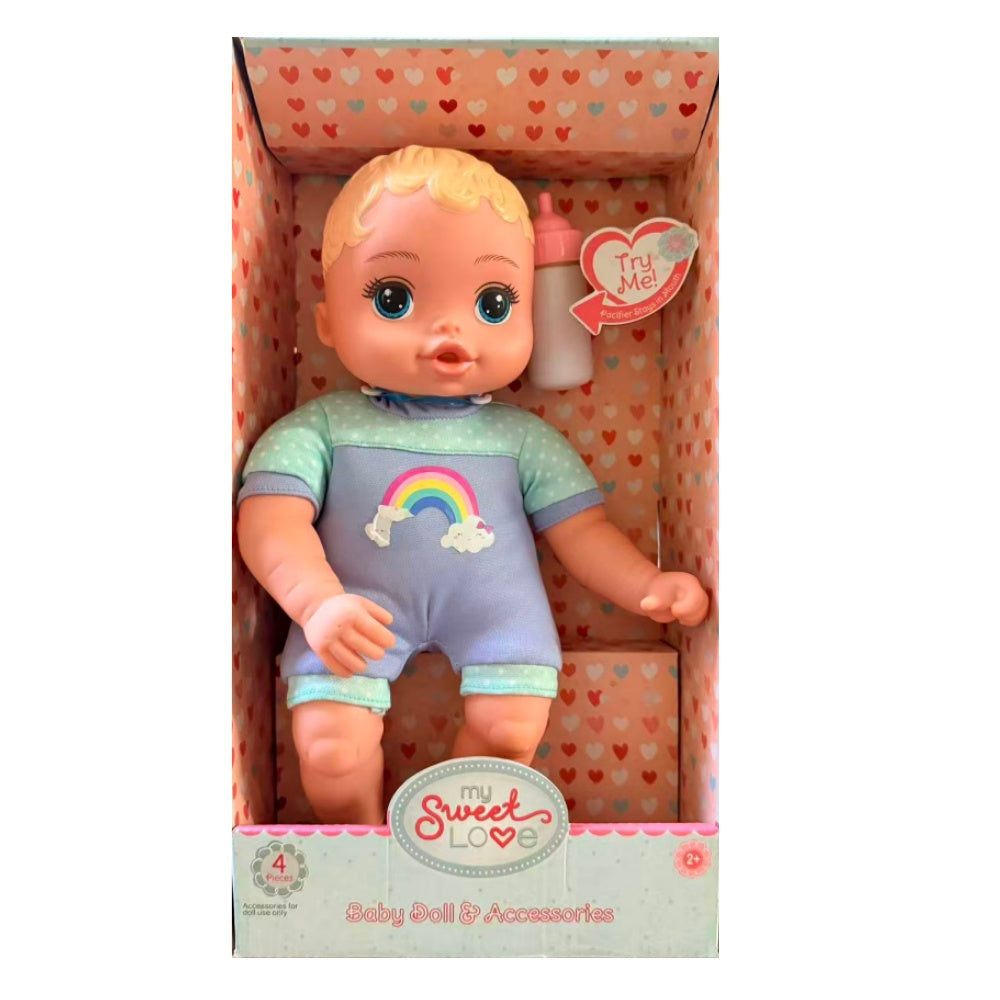 13.5“ My Sweet Love Baby Doll & Accessories Set - Rainbow