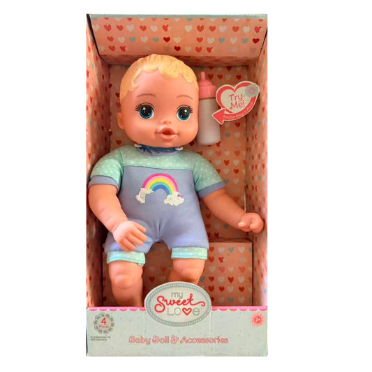 13.5“ My Sweet Love Baby Doll & Accessories Set - Rainbow
