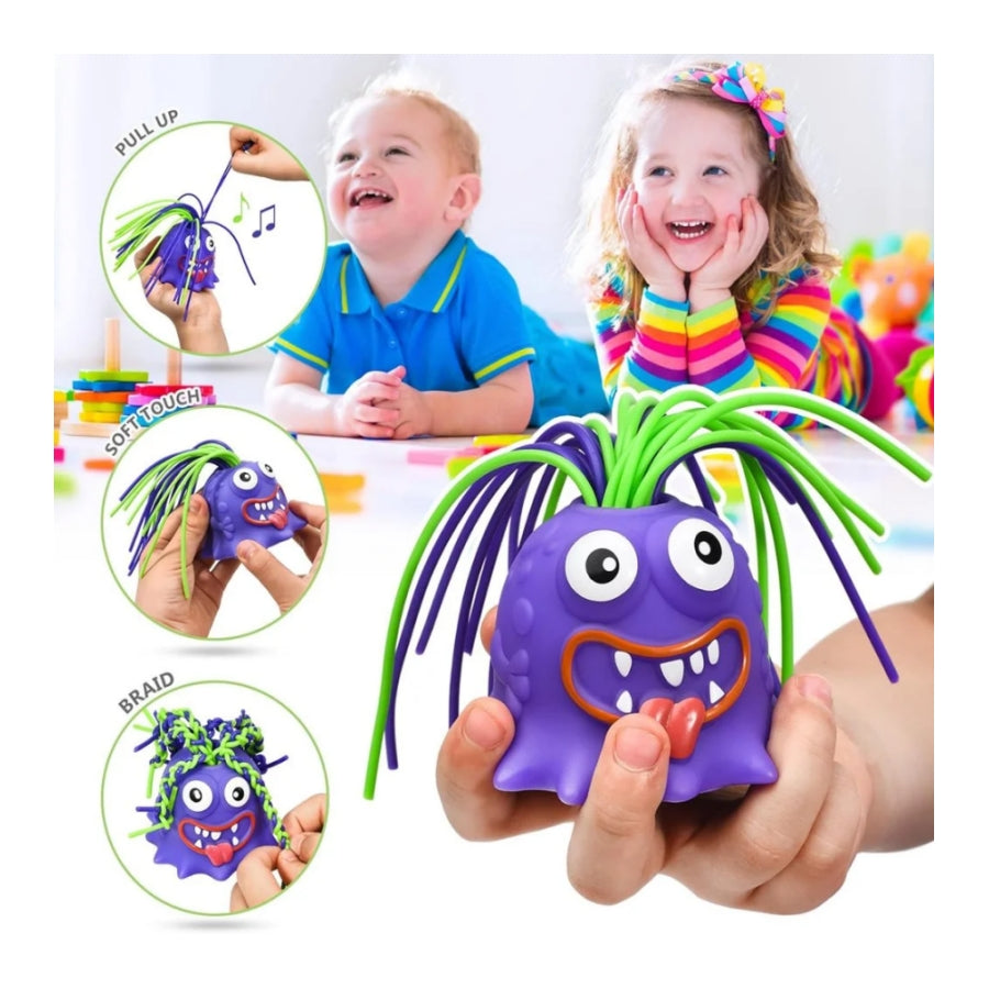 Funny Stress Relief Eye Monsters Pull Its Hair Sound Toy