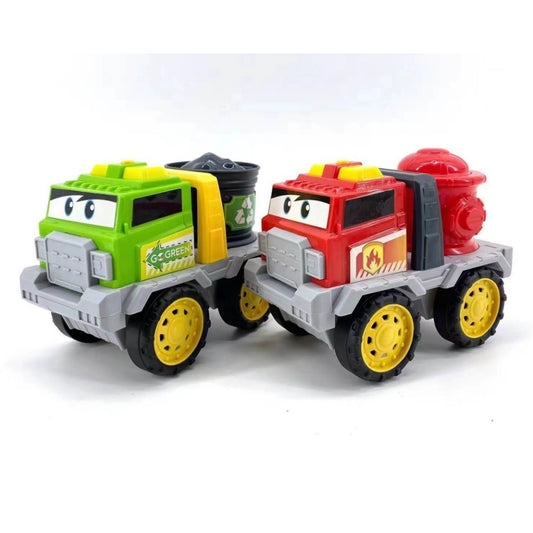 Toy Fire truck and Garbage Truck with Sound and Lights 18m+