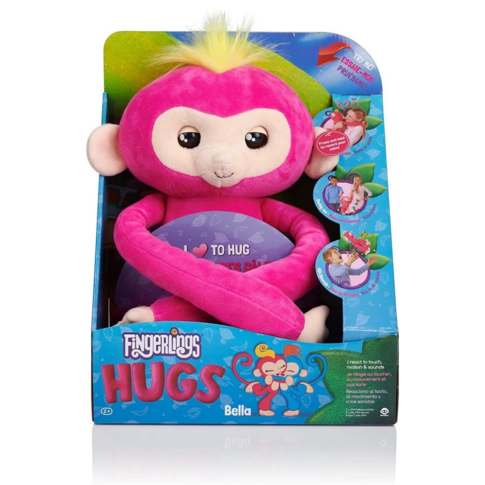 Fingerlings HUGS - Bella (Pink) Monkey Advanced Interactive Plush Baby Pet