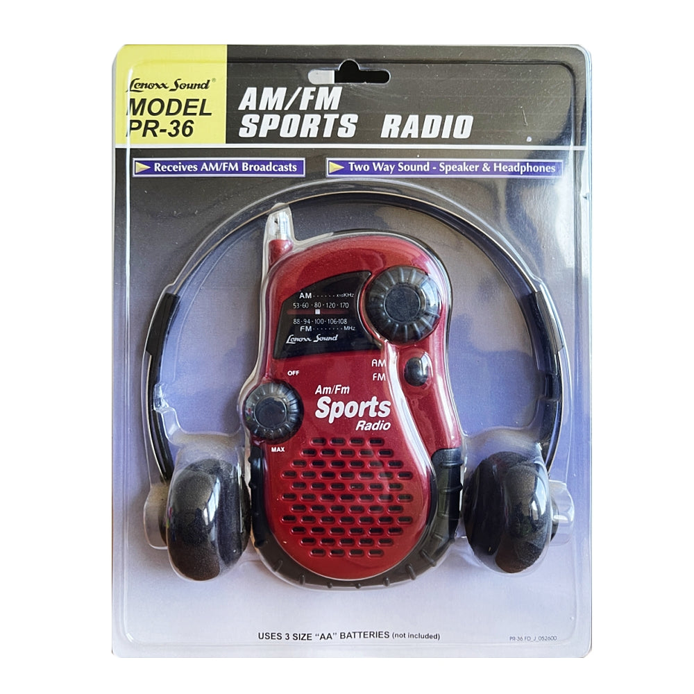 Lenoxx Sound Model PR-36 AM/FM Sports Radio Portable With Headphones ...
