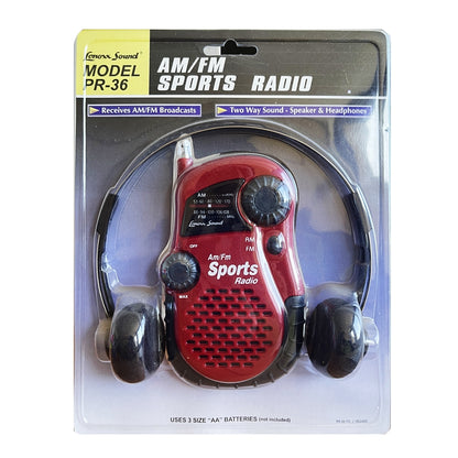 Lenoxx Sound Model PR-36 AM/FM Sports Radio Portable With Headphones