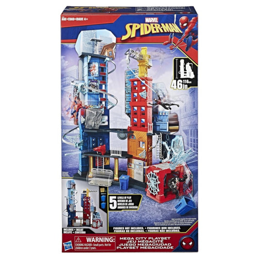 Marvel Spiderman - Mega City Playset - 116cm high - 5 Levels of Play Kids Toys