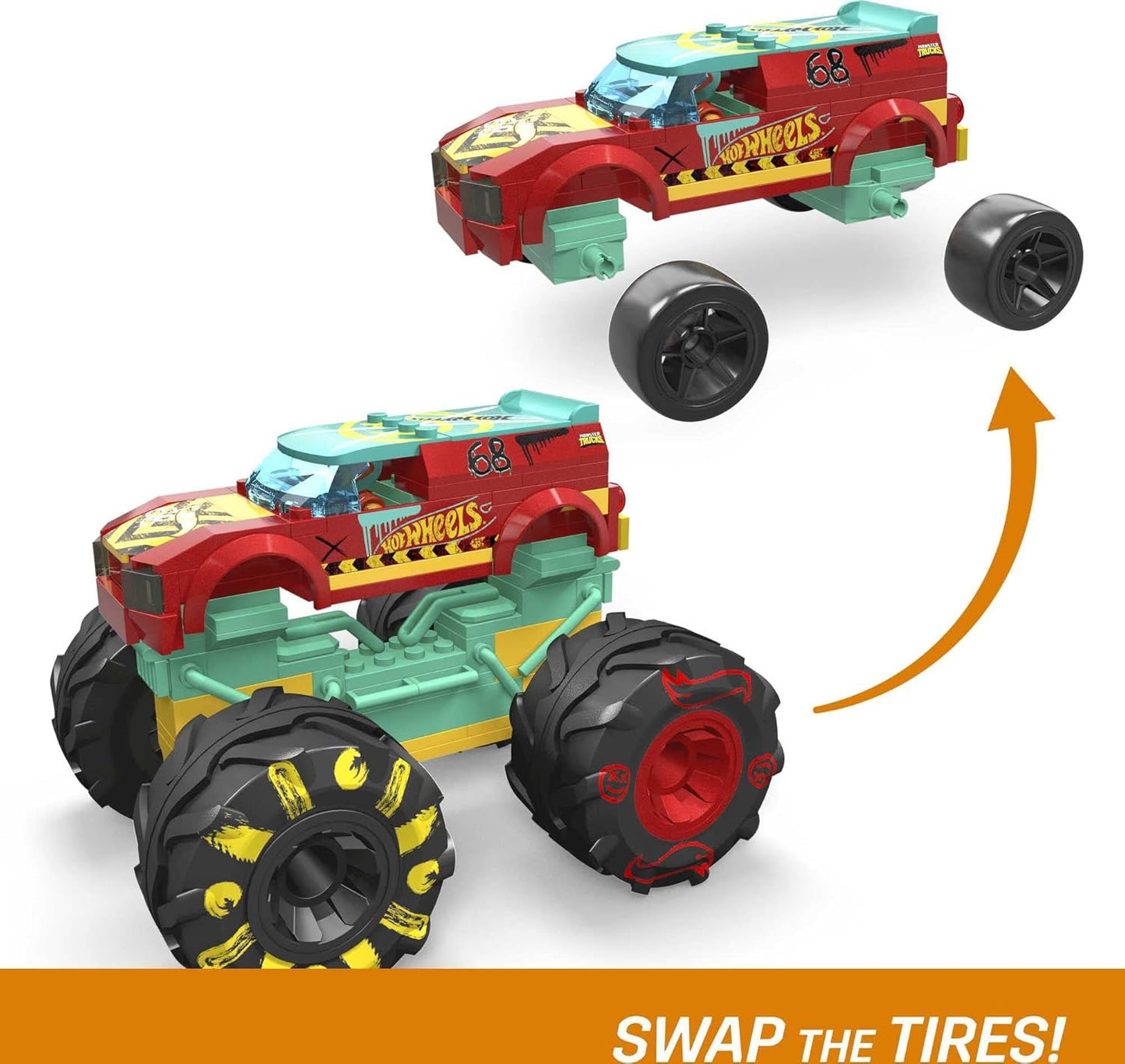 MEGA Hot Wheels Monster Truck Building Set Toy Bundle