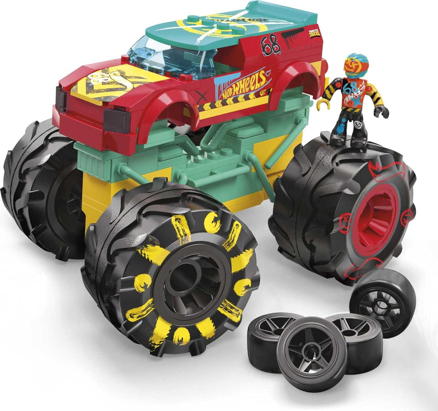 MEGA Hot Wheels Monster Truck Building Set Toy Bundle
