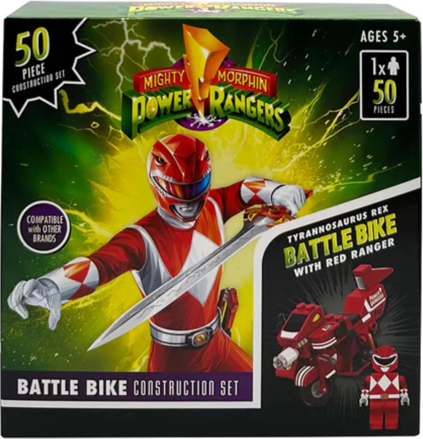 Hasbro Mighty Morphin Power Rangers 50 Piece Battle Bike Construction Sets