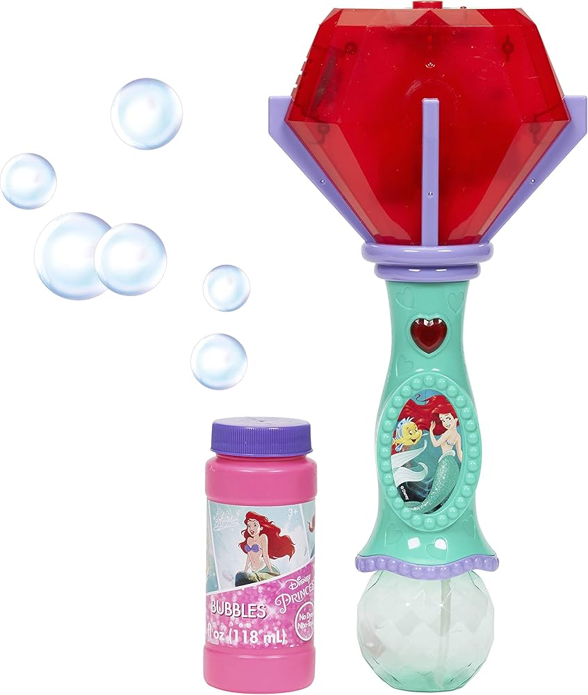 Disney Princess Little Mermaid Lights & Sound Bubble Wand, Bubble Solution Included