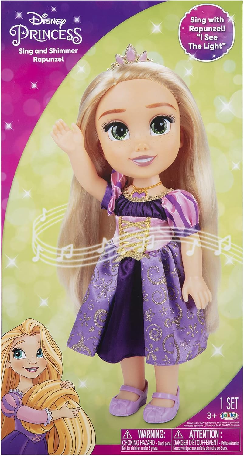 Disney Princess Rapunzel Sing & Shimmer Toddler Doll, Sings I See The Light