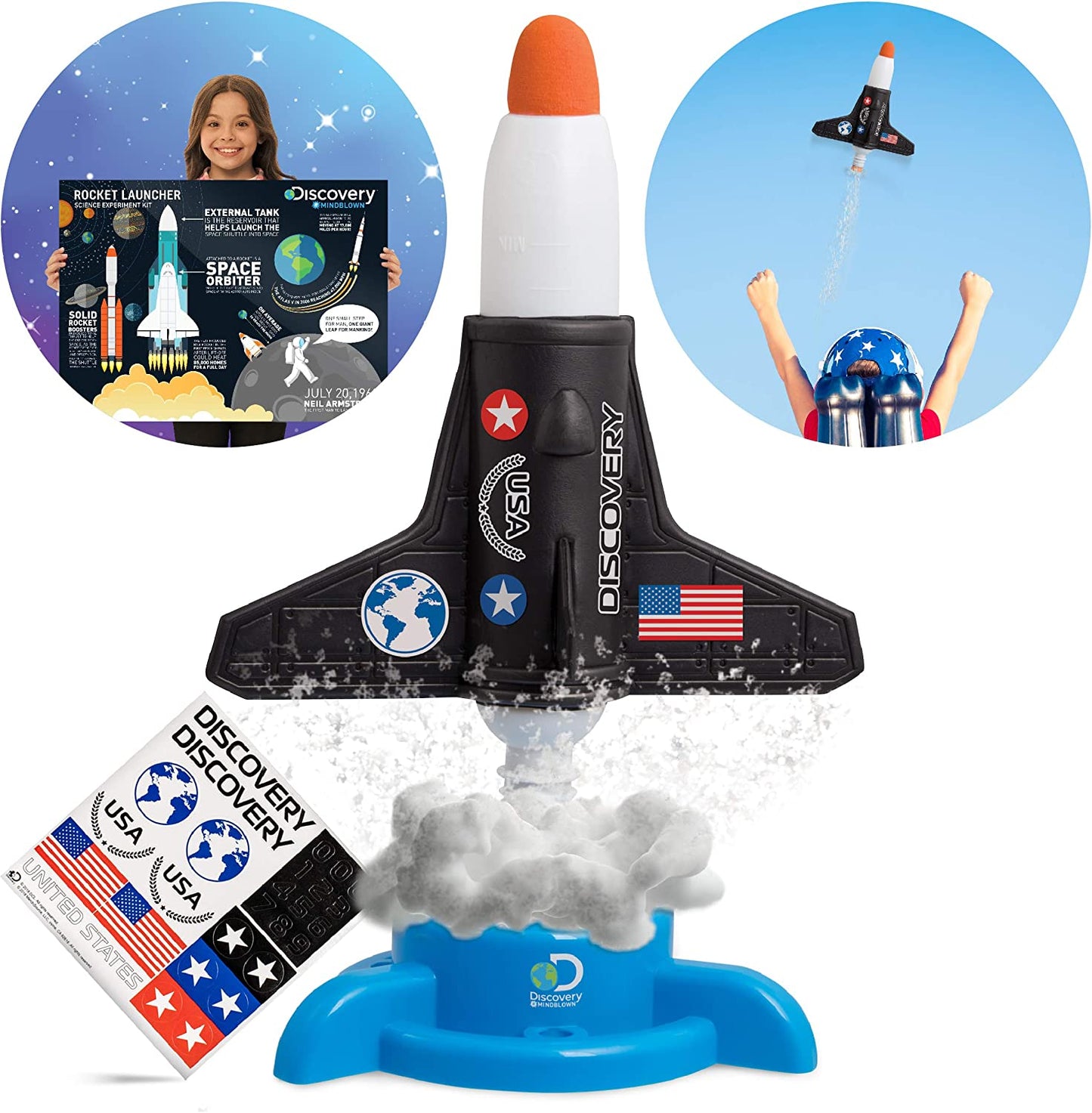 Discovery Mindblown Rocket Launcher STEM Educational Science Experiment Kit for Kids