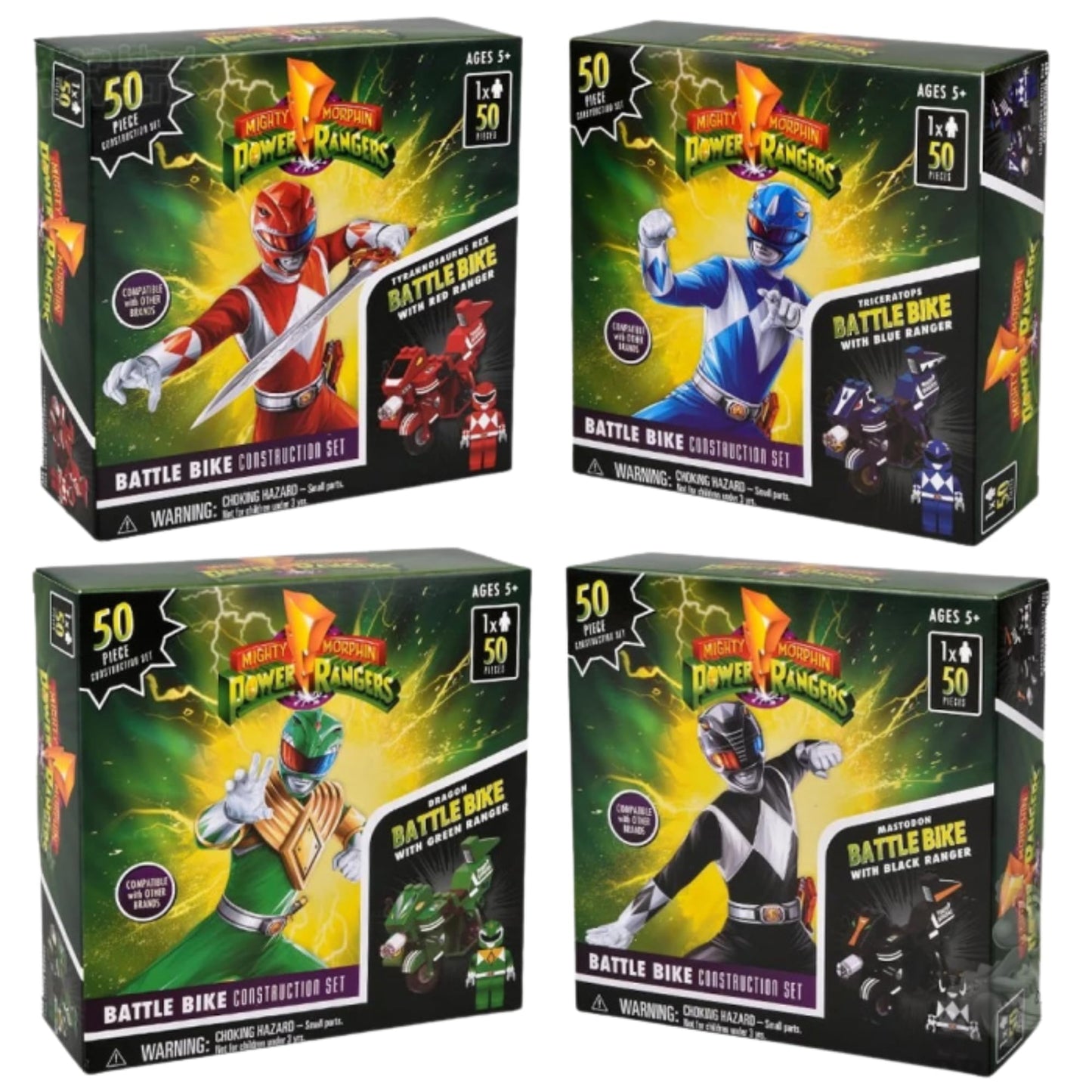 Hasbro Mighty Morphin Power Rangers 50 Piece Battle Bike Construction Sets