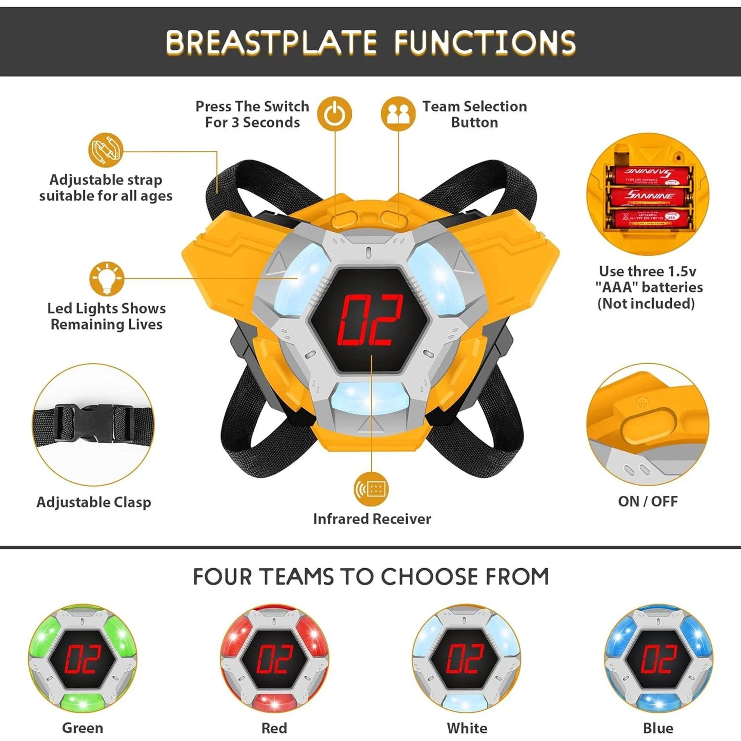 Laser Tag Gun Toy Set - Quad Pack